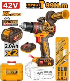 دریل شارژی چکشی براشلس اینکو مدل CIDLI429982 ۴۲ ولت